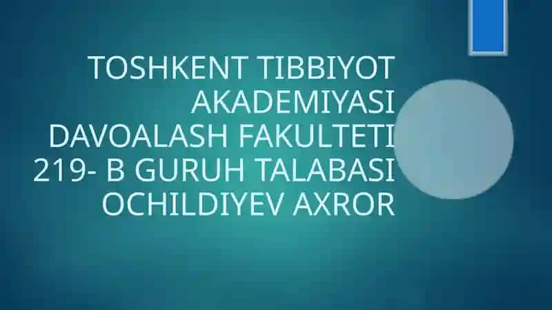 SHIKASTLANGAN O’CHOG’LARDA DASTALABKI SHIFOKOR YORDAMINI TASHKIL ETISH