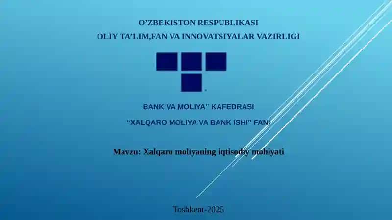 Xalqaro moliyaning iqtisodiy mohiyati