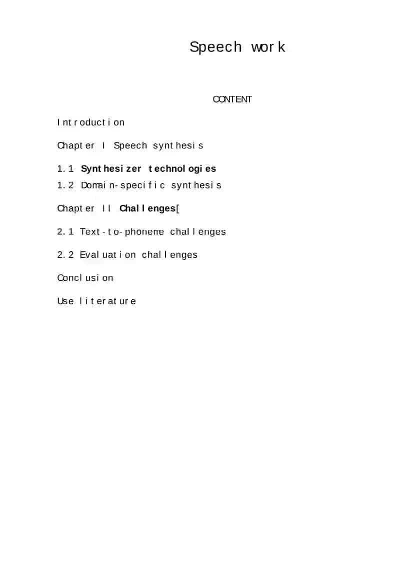 Speech synthesis