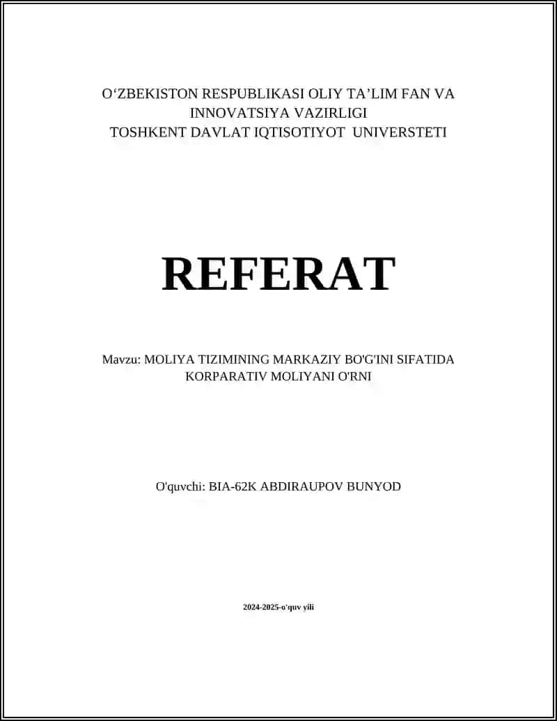 Korporativ moliya