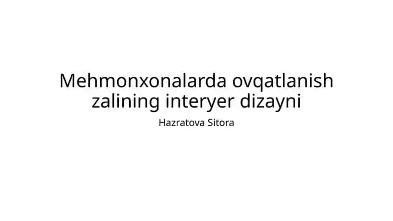 Mehmonxonalarda ovqatlanish zalining interyer dizayni