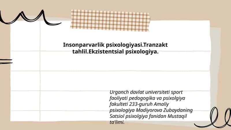 Insonparvarlik psixologiyasi