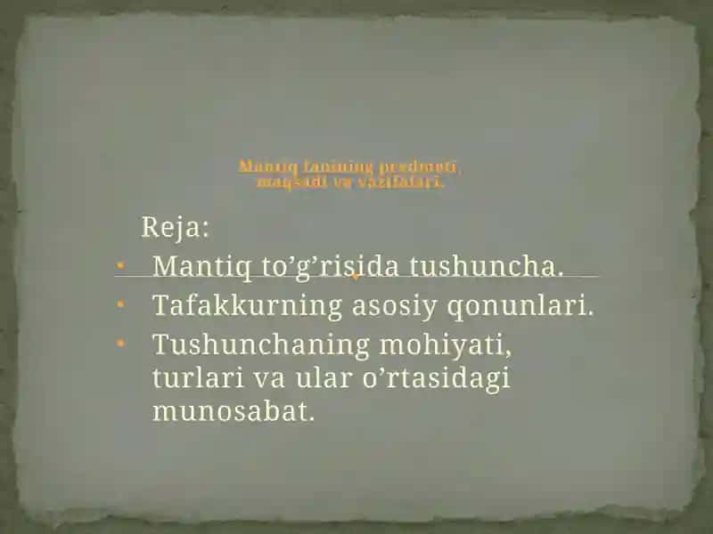 Mantiqto’g’risidatushuncha