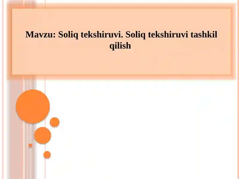 Kameral soliq tekshiruvi