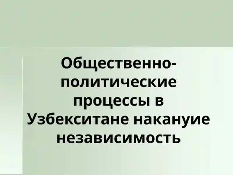 Общественно-политические процессы в Узбекситане накануие независимость