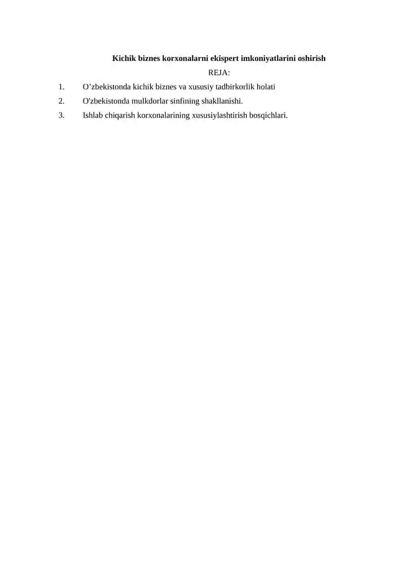 Tadbirkorlikni rivojlantirish
