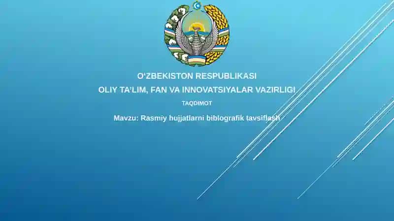 Rasmiy hujjatlarni biblografik tavsiflash