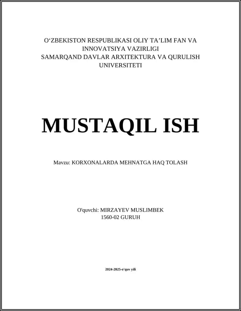 Mehnatga haq to'lash tizimlari