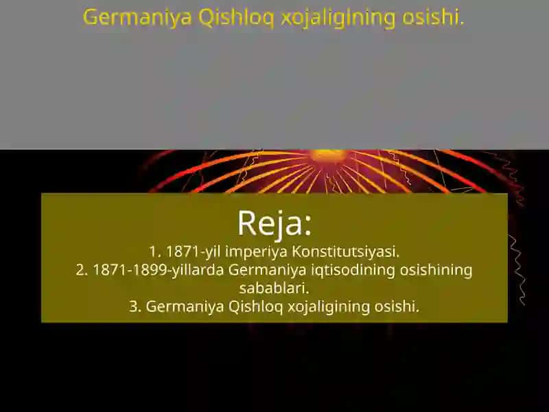 Germaniya Qishloq xojaligining osishi.