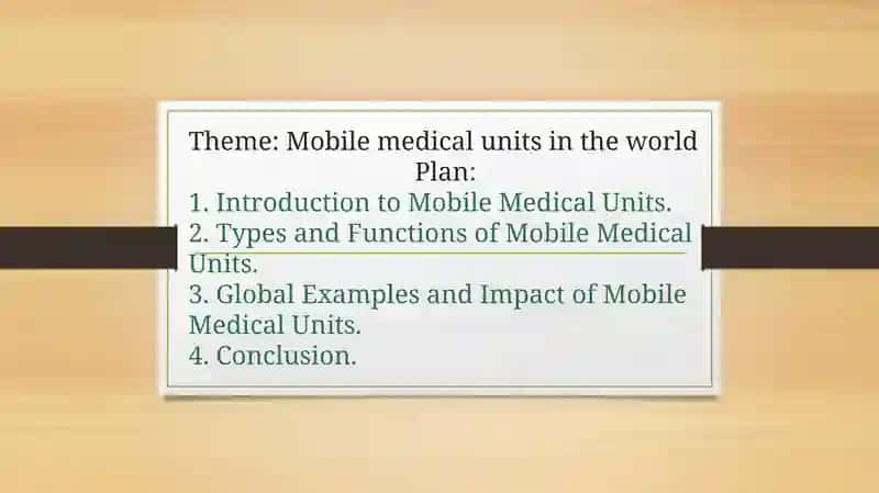 Mobile medical units in the world