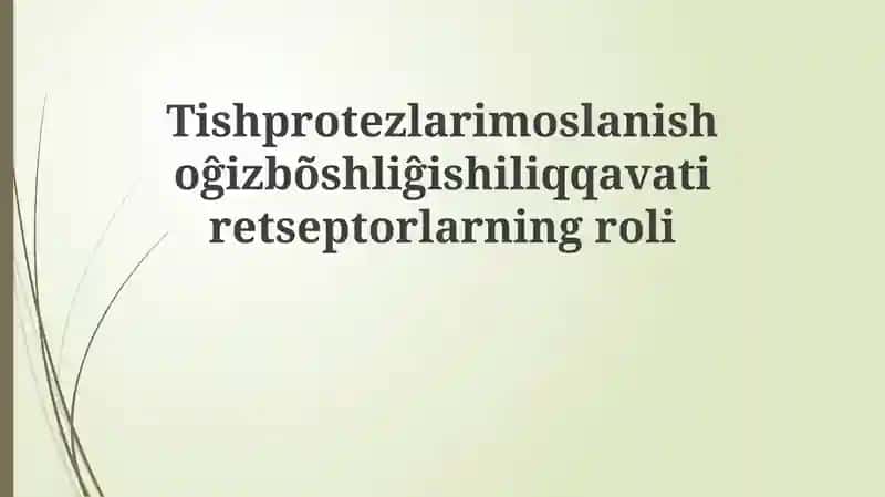 Tish Protezlari va Og'iz Bo'shlig'i Shilliq Qavati