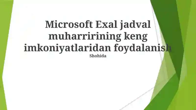 Microsoft Exal jadval muharrir