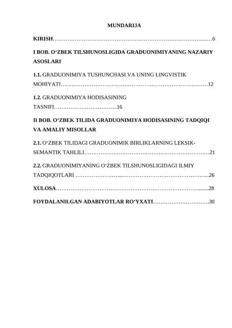 o‘zbek tilshunosligida graduonimiya hodisasining ilmiy tadqiqi