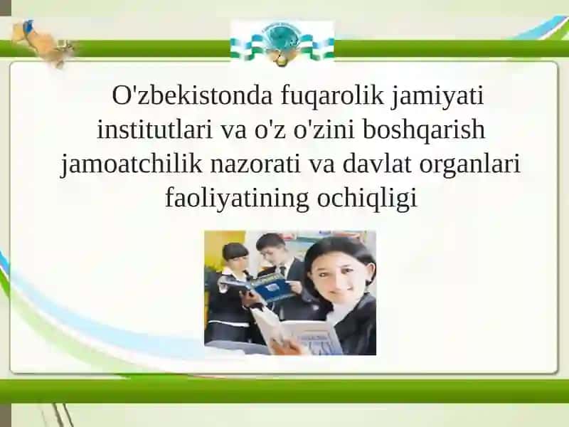 Fuqarolik jamiyati institutlari va o'z o'zini boshqarish