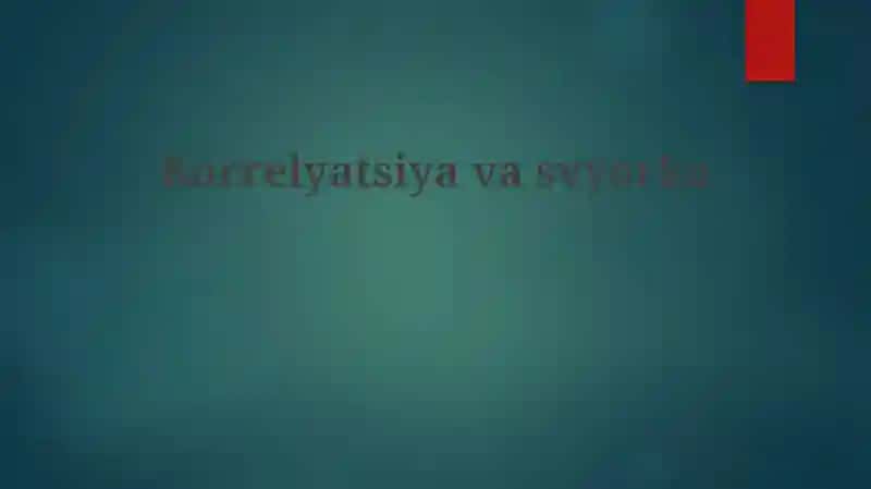 Korrelyatsiyavasvyorka