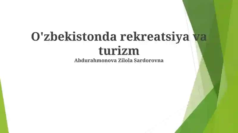 O'zbekistonda rekreatsiya va turizm