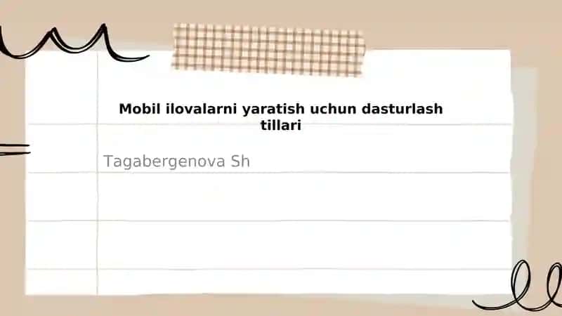 Mobil ilovalarni yaratish uchun dasturlash tillari