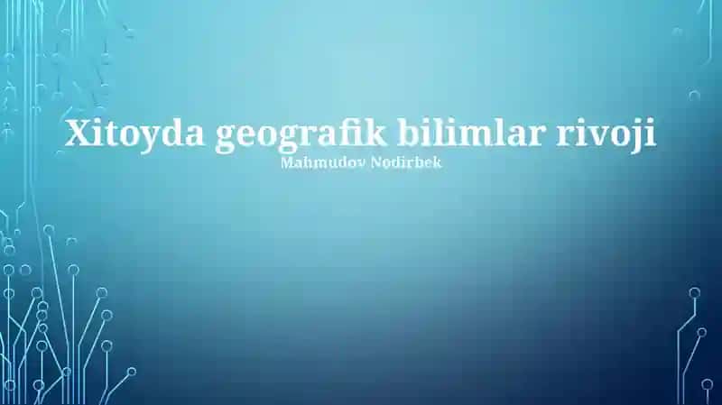 Xitoyda geografik bilimlar rivoji