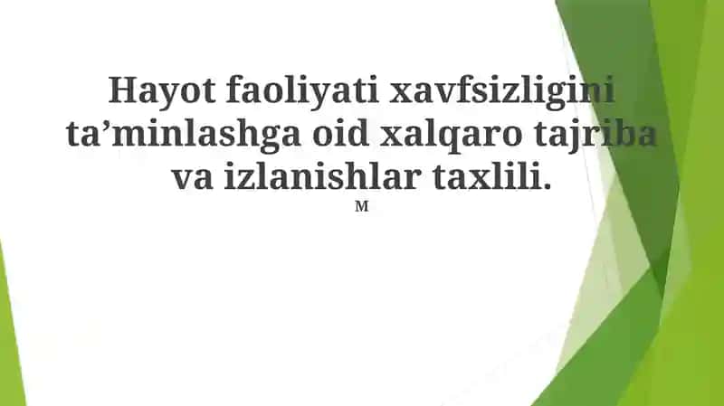 Xalqaro Tajriba Tahlili
