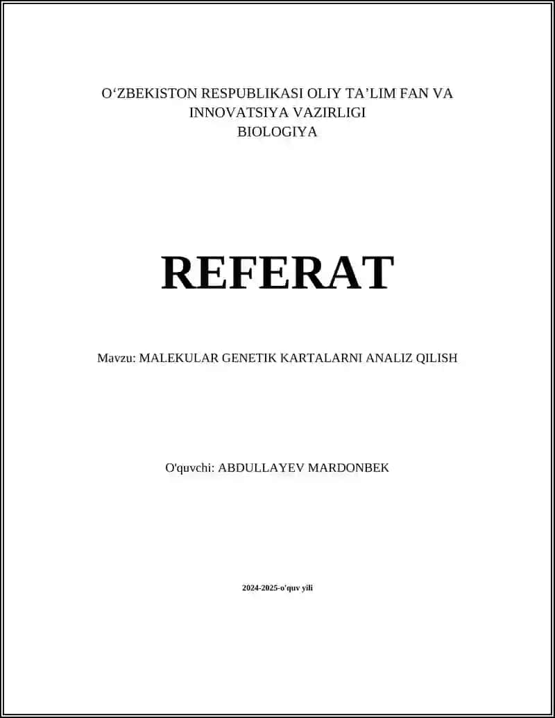 MALEKULAR GENETIK KARTALARNI ANALIZ QILISH