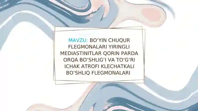 Boyinning chuqur Flegmonalari