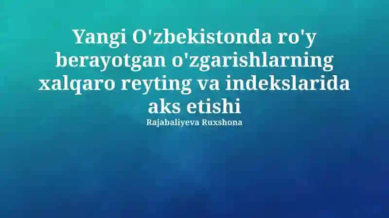 Islohotlarning iqtisodiy ko'rsatkichlarga ta'siri