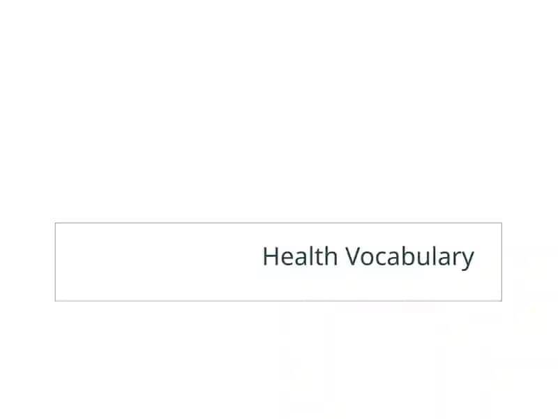 Health Vocabulary
