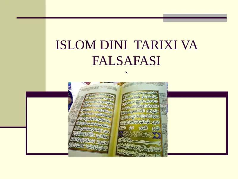 ISLOMDINI TARIXI VA FALSAFASI
