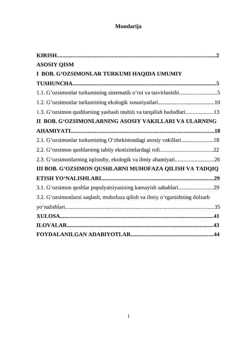 Gʻozsimon qushlarning ekologik va iqtisodiy ahamiyati