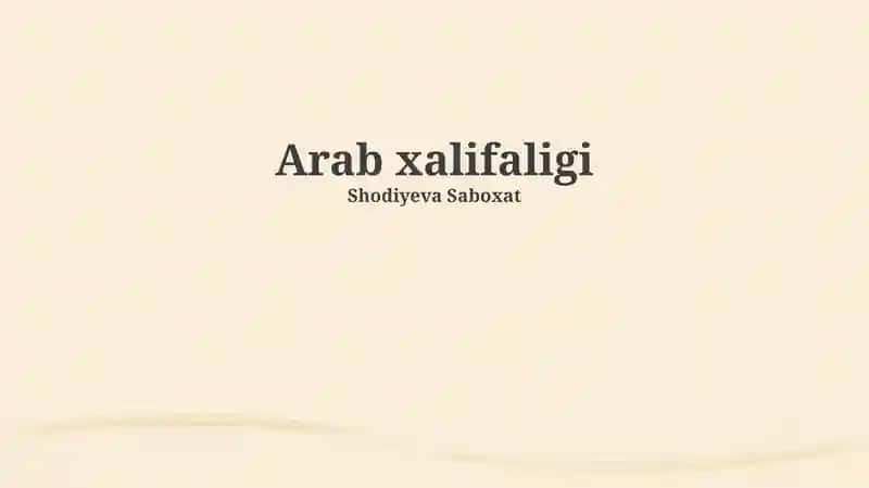 Arab xalifaligi