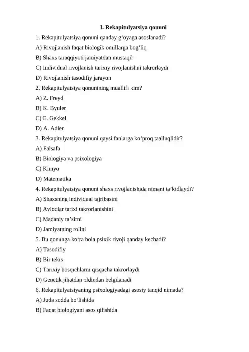 Rekapitulyatsiya qonuni
