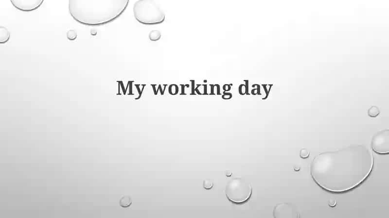 My workingday