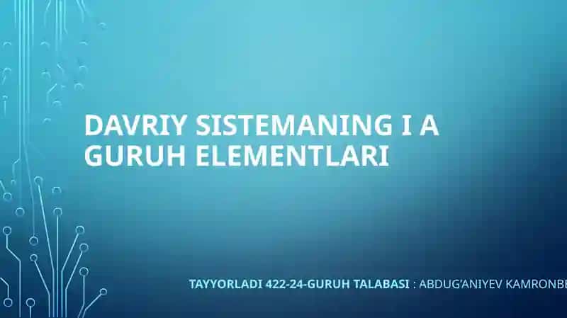 DavriysistemaningI Aguruhelementlari