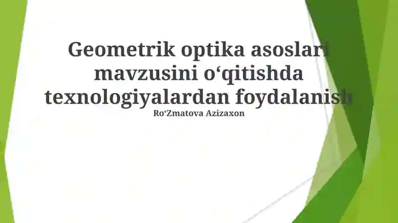 Geometrik optika asoslari