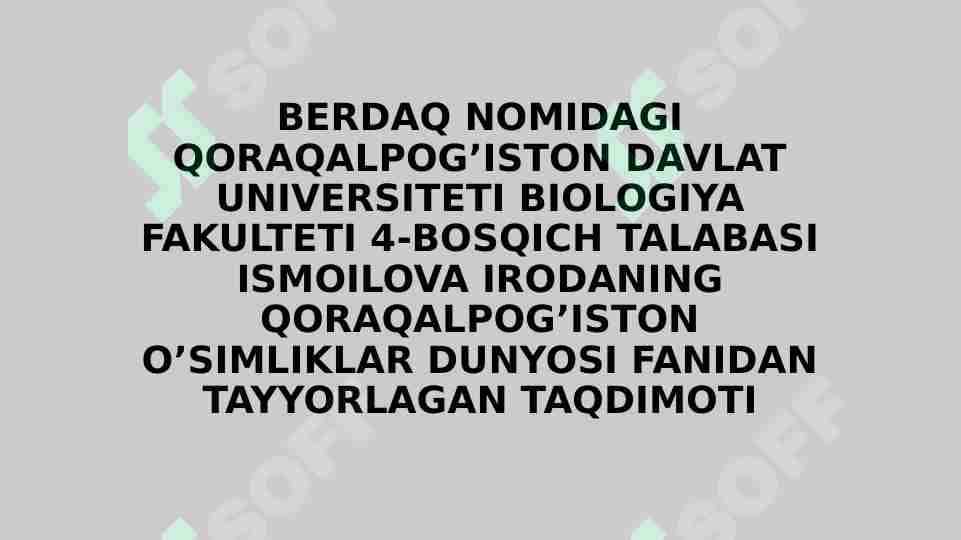 Ustyurt platosining o’simliklar olami