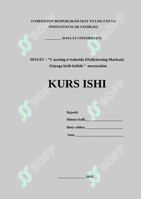 V asrdaning o'rtalarida Eftaliylarning Markaziy Osiyoga kirib kelishi