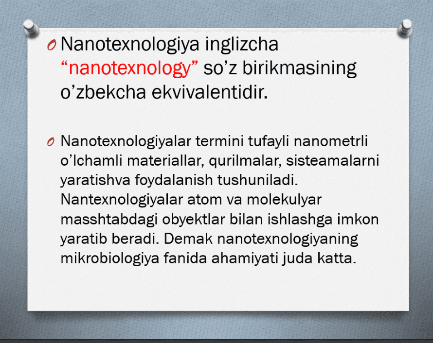 Nanotexnologiya