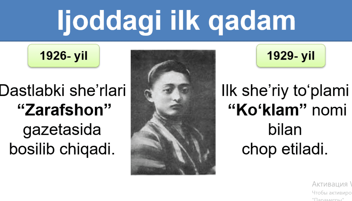 Hamid Olimjon slayd ppt