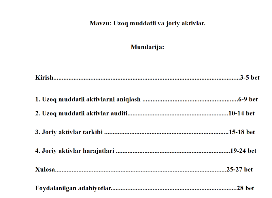 Biznes jarayonlari va ularni hisobga olish