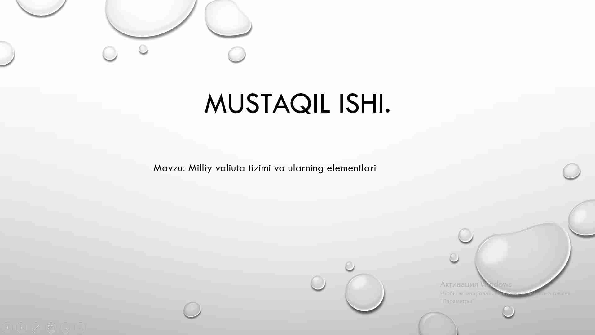 Milliy valiuta tizimi va ularning elementlari