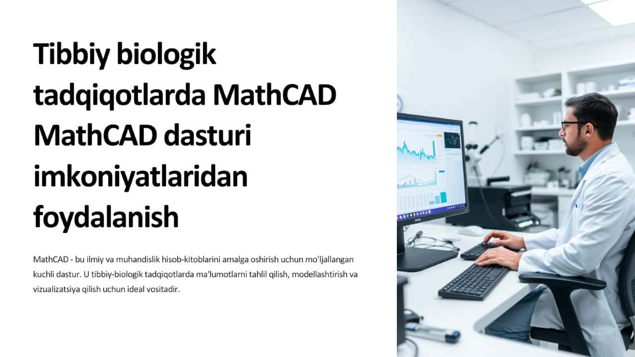 Tibbiy biologik tadqiqotlarda MathCAD dasturi imkoniyatlaridan foydalanish