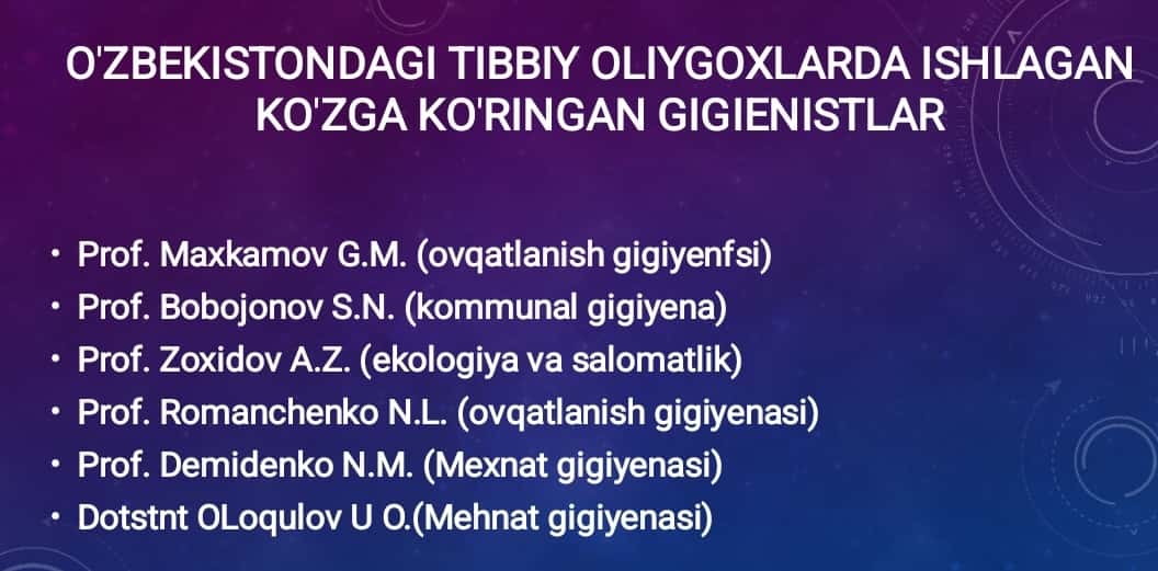 Zamonaviy gigiyena va tibbiy ekologiya,
ularning tibbiyotdagi o’rni.