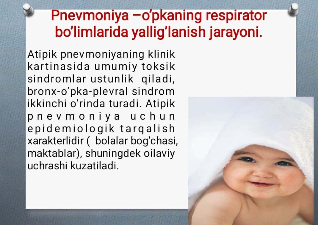 PNEVMONIYA O`PKANING RESPIRATOR BO`LIMLARIDA YALLIG`LANISH JARAYONI