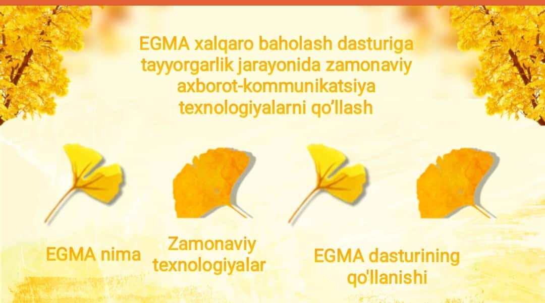 EGMA xalqaro baholash dasturiga tayyorgarlik jarayonida zamonaviy axborot-kommunikatsiya texnologiyalarni qo’llash