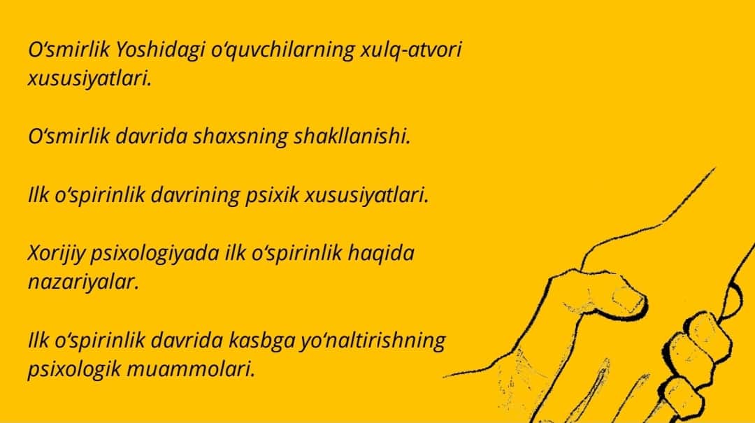 Oʻsmirlik davrida psixik rivojlanish xususiyatlari
