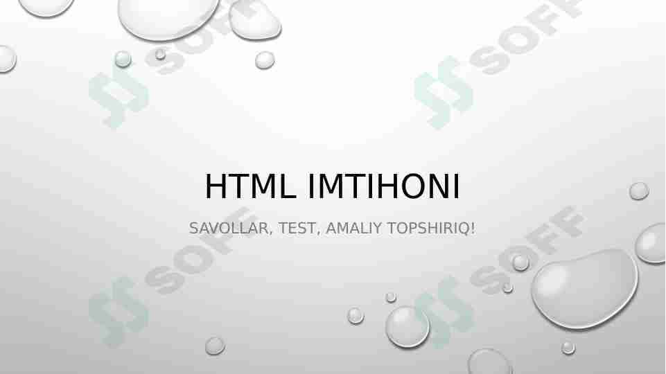HTML imtihoni