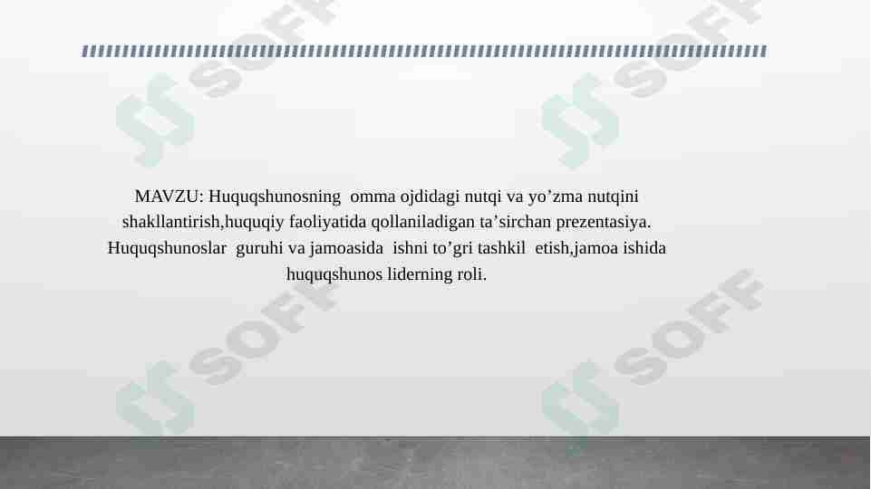 huquqshunosning omma oldidagi nutqi
