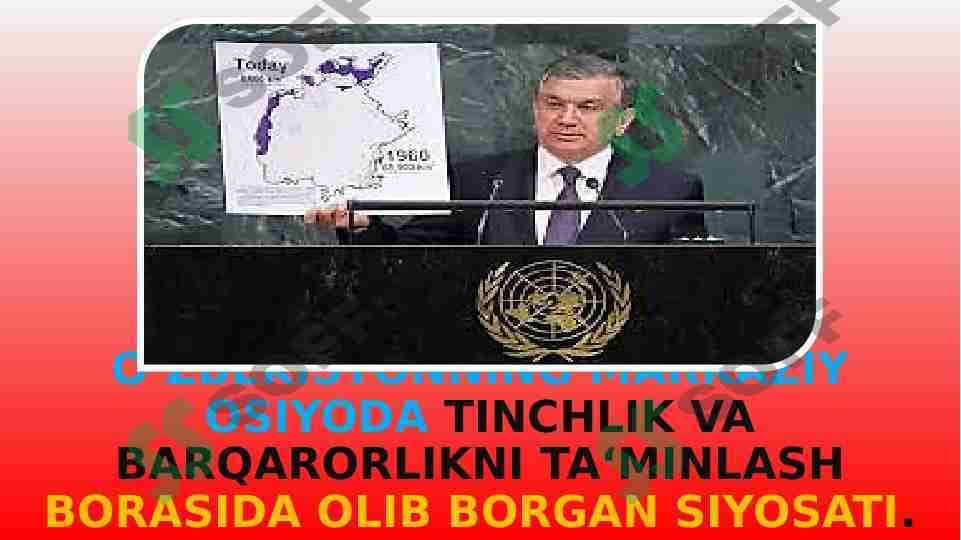 O'zbekistonning Markaziy Osiyoda tinchlik va barqarorlikni ta'minlash borasida olib borgan siyosati