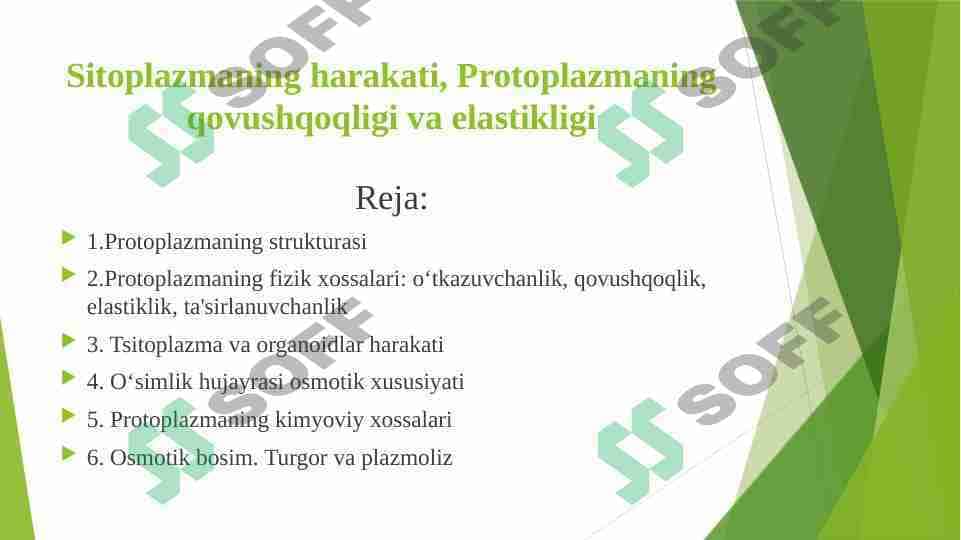Sitoplazmaning harakati, Protoplazmaning qovushqoqligi va elastikligi