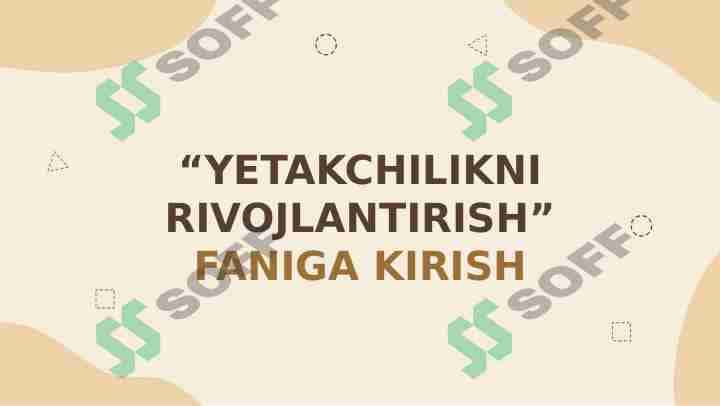 Yetakchilikni rivojlantirish